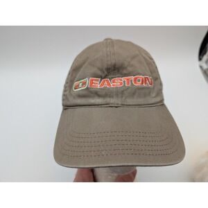 Easton Baseball Cap Khaki Brown Cotton Twill Adjustable Strap Hat Logo